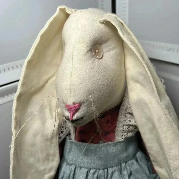 Vintage Handmade Easter Bunny Cloth Rabbit Apron Dress - Picture 2 of 6